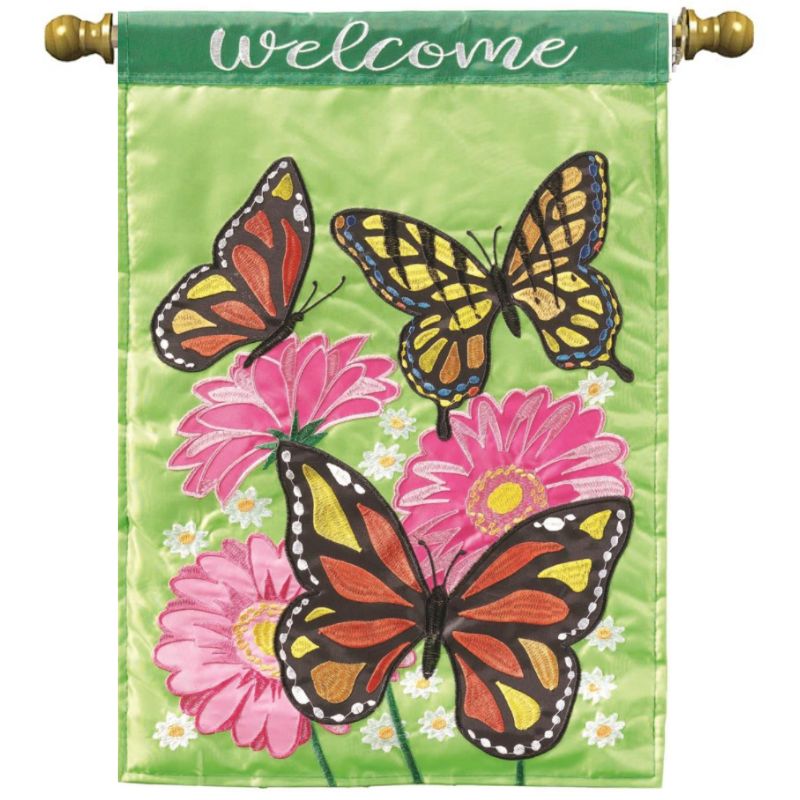 Butterflies & Flowers House Flag